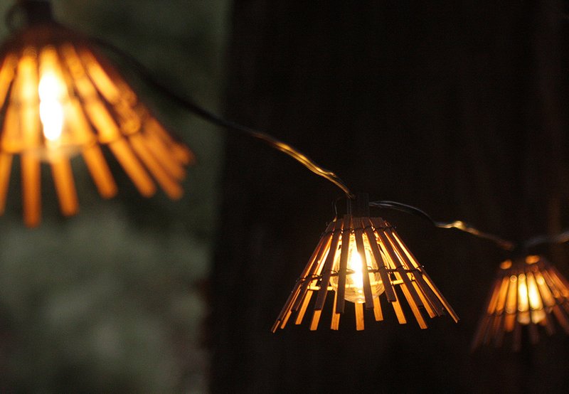 Guirlande solaire en matériel naturel