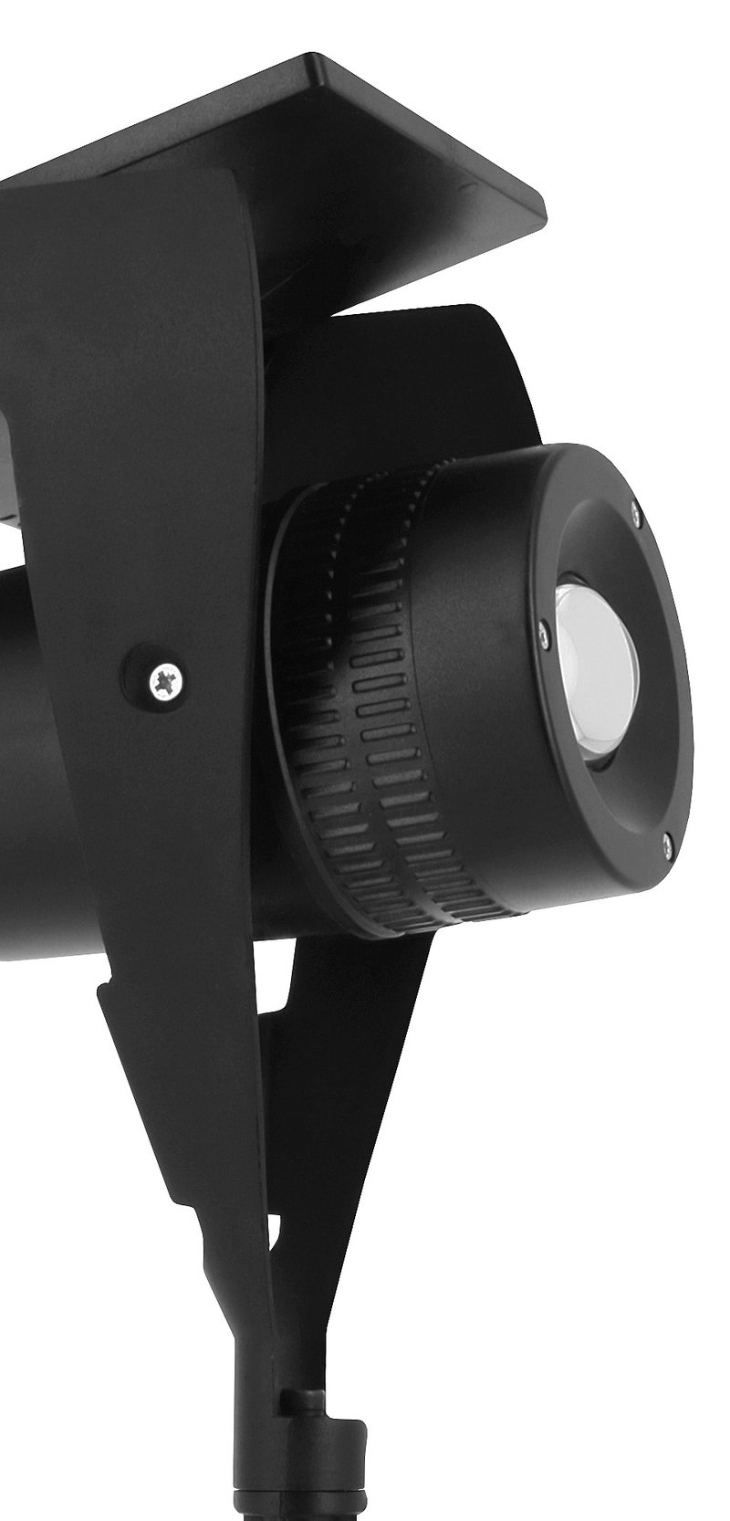 Un spot solaire en fer vu de proche