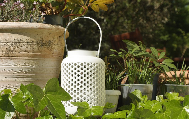 Lanterne blanche en céramique